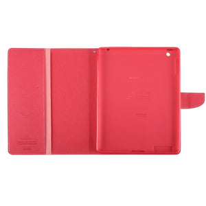 GOOSPERY FANCY DIARY for iPad 4 / 3 / 2 Cross Texture Leather Case with Holder & Card slots & Wallet (Pink)