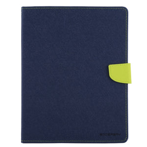 GOOSPERY FANCY DIARY for iPad 4 / 3 / 2 Cross Texture Leather Case with Holder & Card slots & Wallet (Navy Blue)