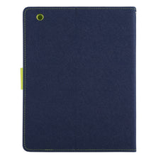 GOOSPERY FANCY DIARY for iPad 4 / 3 / 2 Cross Texture Leather Case with Holder & Card slots & Wallet (Navy Blue)
