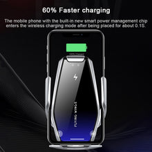 S7 15W QI 360 Degree Rotatable Infrared Induction Car Air Outlet Wireless Charging Mobile Phone Holder for 4.0-6.5 inch Mobile Phones(Silver)