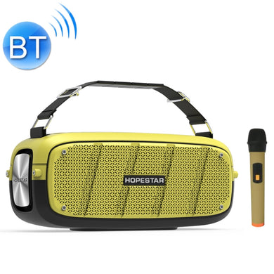 HOPESTAR A20 Pro TWS Portable Outdoor Waterproof Subwoofer Bluetooth Speaker with Microphone, Support Power Bank & Hands-free Call & U Disk & TF Card & 3.5mm AUX (Yellow)