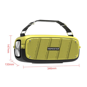 HOPESTAR A20 Pro TWS Portable Outdoor Waterproof Subwoofer Bluetooth Speaker with Microphone, Support Power Bank & Hands-free Call & U Disk & TF Card & 3.5mm AUX (Yellow)
