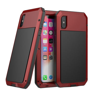 For iPhone XS Max Metal Shockproof Waterproof Protective Case (Red)
