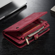 For iPhone XS Max CaseMe Detachable Multifunctional Horizontal Flip Leather Case with Card Slot & Holder & Zipper Wallet & Photo Frame (Red)