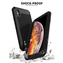 For iPhone XS Max Waterproof Dustproof Shockproof Aluminum Alloy + Tempered Glass + Silicone Case (Yellow)