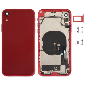 Battery Back Cover Assembly (with Side Keys & Speaker Ringer Buzzer & Motor & Camera Lens & Card Tray & Power Button + Volume Button + Charging Port + Signal Flex Cable & Wireless Charging Module) for iPhone XR(Red)