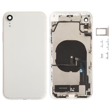 Battery Back Cover Assembly (with Side Keys & Speaker Ringer Buzzer & Motor & Camera Lens & Card Tray & Power Button + Volume Button + Charging Port + Signal Flex Cable & Wireless Charging Module) for iPhone XR(Silver)