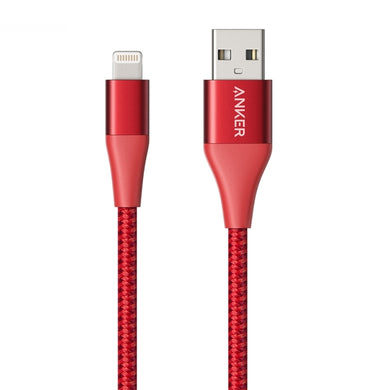 ANKER A8453 Powerline+ II USB to 8 Pin Apple MFI Certificated Nylon Pullable Carts Charging Data Cable, Length: 1.8m(Red)
