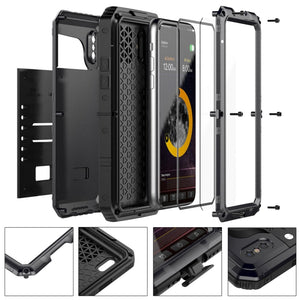 For iPhone X / XS Waterproof Dustproof Shockproof Zinc Alloy + Silicone Case (Black)