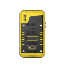 For iPhone X / XS Waterproof Dustproof Shockproof Zinc Alloy + Silicone Case (Yellow)