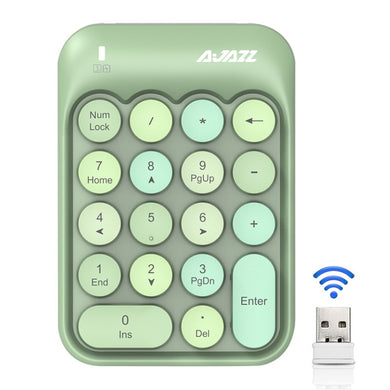 Ajazz AK18 2.4G Mini Wireless Mixed Color Keys Numeric Keyboard (Green)