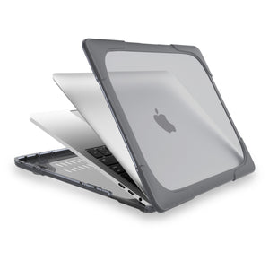 For Macbook Pro 13.3 inch (A1708) & with Touchbar (A1706) Laptop TPU + PC Folding Shockproof Protective Case with Holder(Grey)