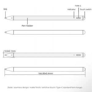 ROCK B02 For iPad Tablet PC Anti-mistouch Active Capacitive Pen Stylus Pen (White)