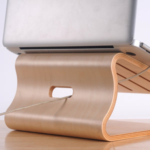 SamDi Artistic Wood Grain Desktop Heat Radiation Holder Stand Cradle for Apple Macbook, ASUS, Lenovo(Brown)