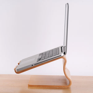 SamDi Artistic Wood Grain Desktop Heat Radiation Holder Stand Cradle for Apple Macbook, ASUS, Lenovo(Brown)