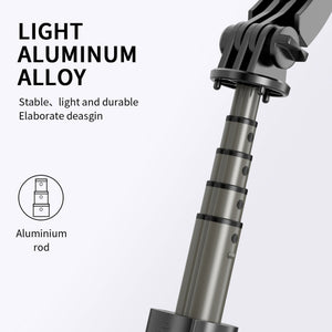 L08 Adjustable Gimbal Stabilize Bluetooth Self-timer Pole Tripod Selfie Stick (Black)