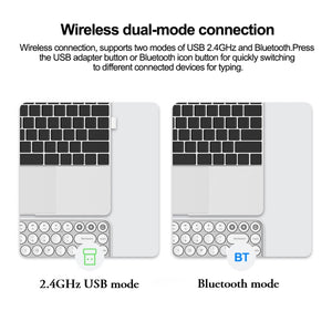 Original Xiaomi Youpin MIIIW 85 Keys 2.4GHz Mini Bluetooth Dual-Mode Wireless Keyboard(White)