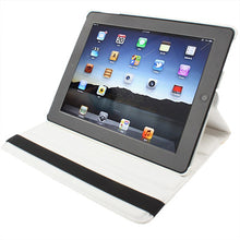 360 Degree Rotatable PU Leather Case with Sleep / Wake-up Function & Holder for New iPad (iPad 3) / iPad 2 / iPad 4, White(White)