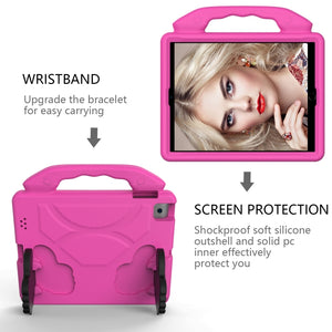 EVA Shockproof Tablet Case with Thumb Bracket For iPad 4 / 3 / 2(Rose Red)