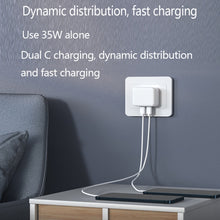 PD 35W Dual USB-C / Type-C Ports Charger with 1.5m Type-C to 8 Pin Data Cable, UK Plug