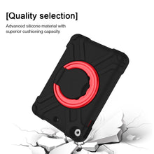 For iPad MINI 4/5 EVA + PC Flat Protective Shell with 360 ° Rotating Bracket(Black+Red)