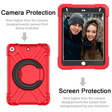 For iPad MINI 4/5 EVA + PC Flat Protective Shell with 360 ° Rotating Bracket(Red+Black)