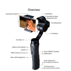 H4 Three-axis Handheld Gimbal Stabilizer For Shooting Stable, Anti-shake Balance Camera Live Support