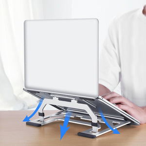 LH-T610 Aluminum Alloy Laptop Bracket Folding Lifting Desktop Cooling Bracket(Rose Gold)
