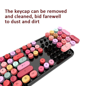 Mofii Sweet Wireless Keyboard And Mouse Set Girls Punk Keyboard Office Set, Colour: Purple Mixed Version