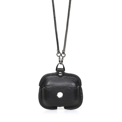 CONTACTS FAMILY CF1122A  AirPods Pro Leather Protective Case with Necklace for AirPods Pro(Black)