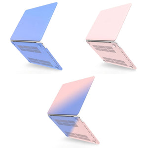 Hollow Style Cream Style Laptop Plastic Protective Case For MacBook Pro 16 A2141(Rose Pink Matching Tranquil Blue)
