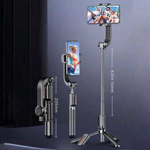 XYK-19017 Smart Anti-Shake Single Axis Stabilizer Retractable Mobile Phone Selfie Stick Video Live Tripod With Bluetooth Remote Control(Black)