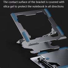 Integrated Foldable Laptop Stand Hollow Heat-Dissipating Flat Desktop Stand(Deep Space Gray)