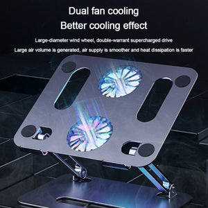 BONERUY P43F Aluminum Alloy Folding Computer Stand Notebook Cooling Stand, Colour: Silver with Type-C Cable