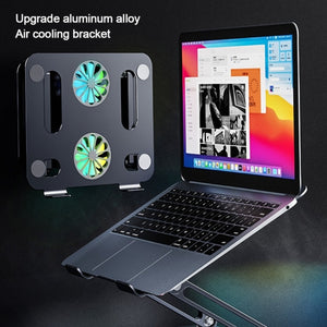 BONERUY P43F Aluminum Alloy Folding Computer Stand Notebook Cooling Stand, Colour: Gray with Type-C Cable