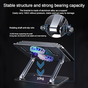 BONERUY P43F Aluminum Alloy Folding Computer Stand Notebook Cooling Stand, Colour: Gray with Type-C Cable