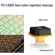 LANGTU L1 104 Keys USB Home Office Film Luminous Wired Keyboard, Cable Length:1.6m(Orange Light Black)