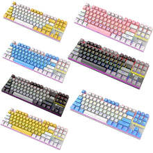 XUNFOX K80 87 Keys Wired Gaming Mechanical Illuminated Keyboard, Cable Length:1.5m(Pink White)