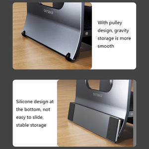 Oatsbasf 03880 H-type Alloy Laptop Gravity Automatic Storage Rack(Grey)