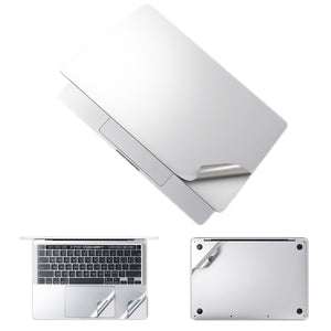 JRC Upper Cover Film + Bottom Cover Film + Full-Support Film + Touchpad Film Laptop Protective Sticker For Macbook 14Pro 2021 A2442(Silver)