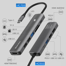 Blueendless Type-C+USB 3.0/2.0+HDMI4K HUB, Specification: 7 in 1