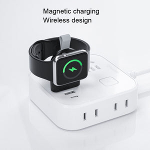 USB Portable Wireless Magnetic Suction Charger For Apple Watch 1/2/3/4/5/6/7/SE(White)