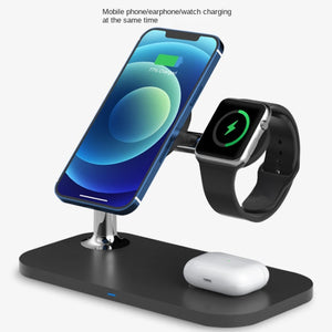 3 In 1 Magnetic Wireless Charger For iPhone12/13&iWatch&AirPods(Black)