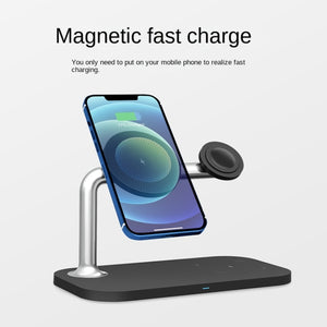 3 In 1 Magnetic Wireless Charger For iPhone12/13&iWatch&AirPods(Black)