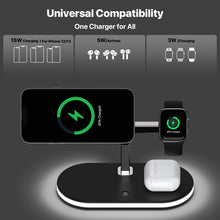 UD23 15W 3 In 1 Aluminum Alloy Wireless Charger, For iPhone 12/13/14 Series&iWatch&AirPods(Black)