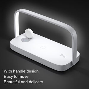 UD10 Mobile Phone Wireless Charger With Small Night Light, For iPhone&iWatch&AirPods(White)