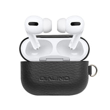 QIALINO Shockproof Style Leather Case Cover for Apple AirPods Pro - Black