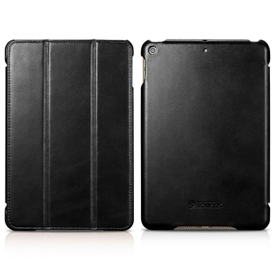 ICARER Retro Genuine Leather Stand Phone Case for iPad mini (2019) 7.9 inch - Black