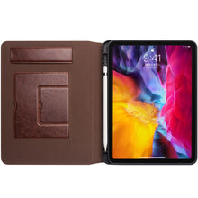 QIALINO TPU + Genuine Leather + Cowhide Leather Smart Tablet Shell with Stand for iPad Pro 11-inch (2021/2020) - Brown