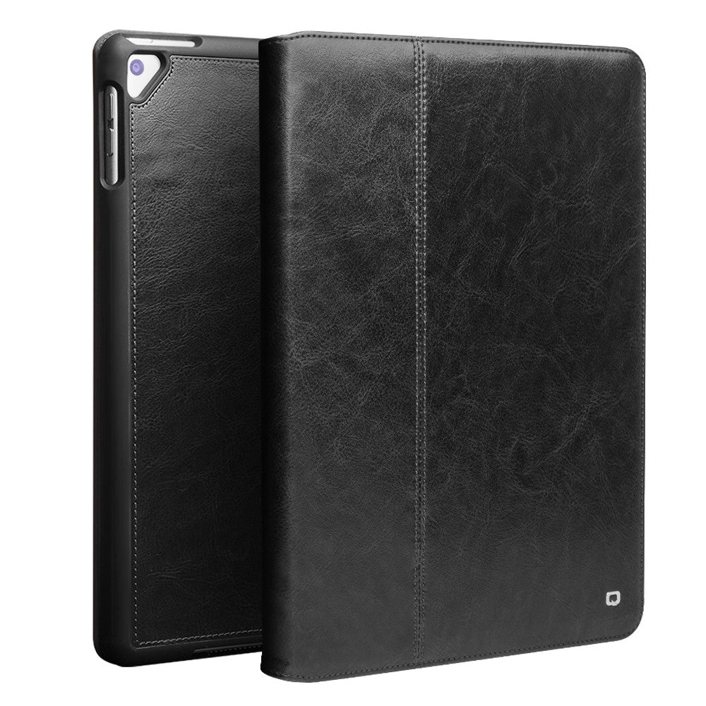 QIALINO Classic Top Layer Leather Tablet Protective Case for iPad 10.2 (2021)/(2020)/(2019)/Pro 10.5-inch (2017)/Air 10.5 inch (2019) - Black